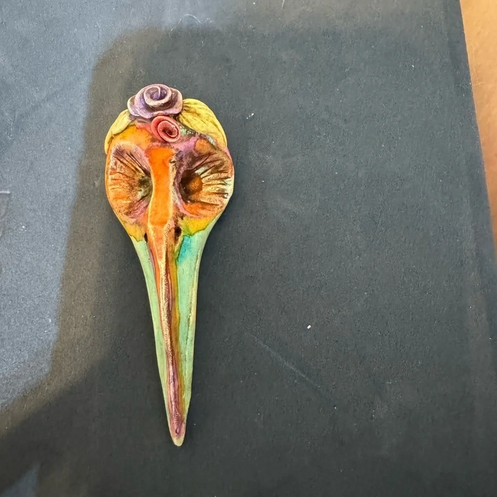 Colorful Raven Mask pendant